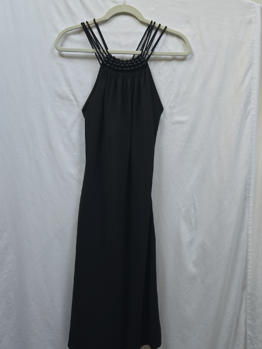 Michael Kors Black Strappy Braided-Neck Maxi Dress
